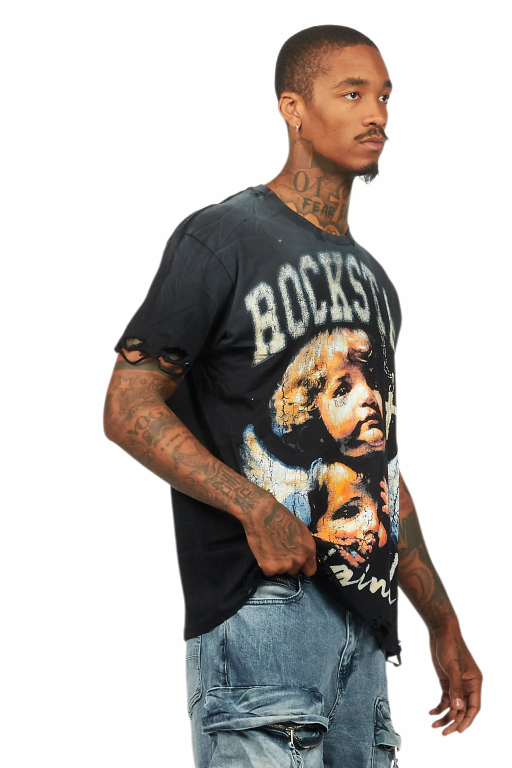 Deiter Black Oversized Graphic T-Shirt