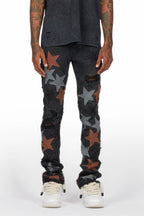 StarLane Black Stacked Flare Jean