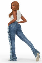 Cataleya Acid Wash Super Stacked Jean