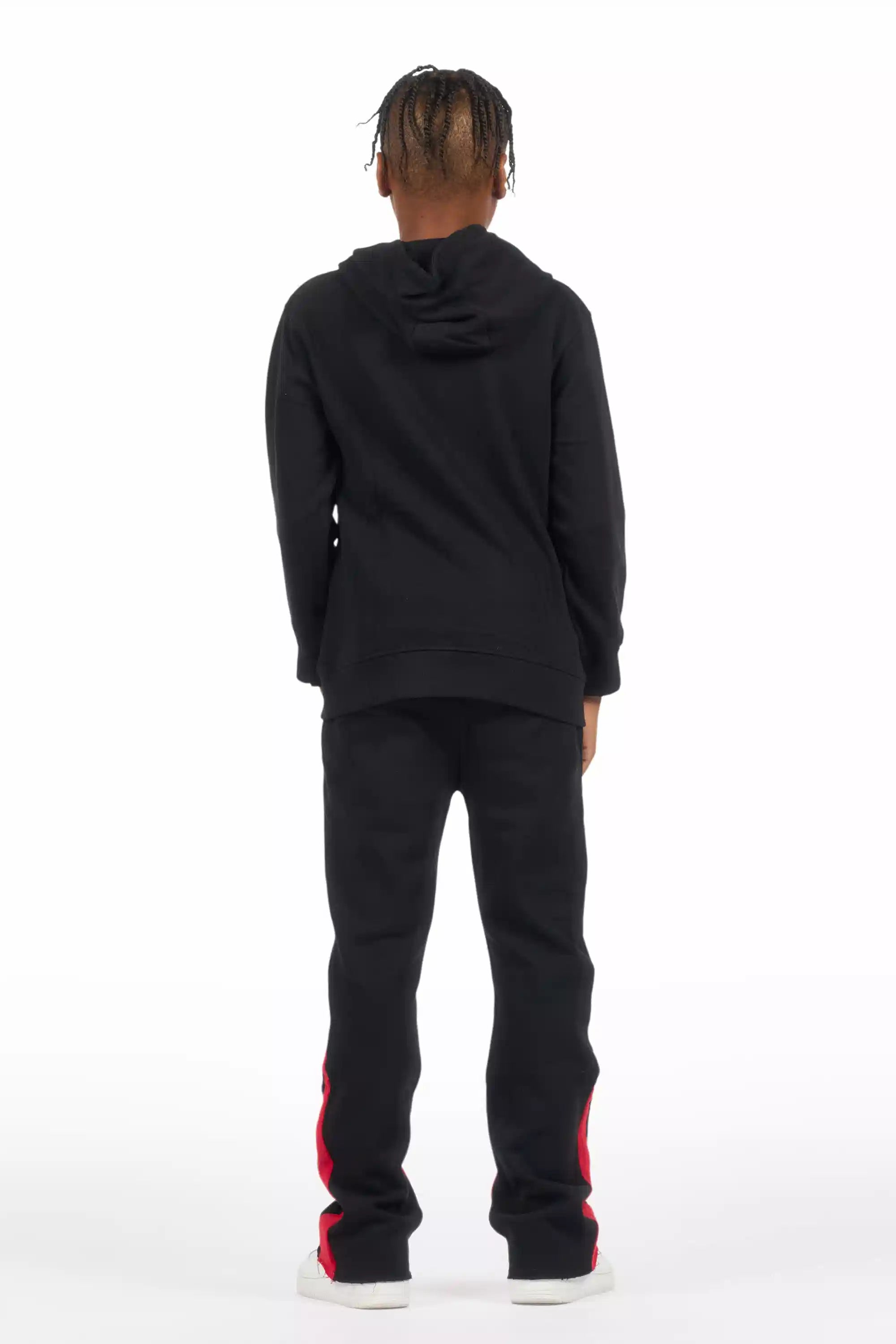 Boys Warblen Black/Red Stacked Flare Track Set