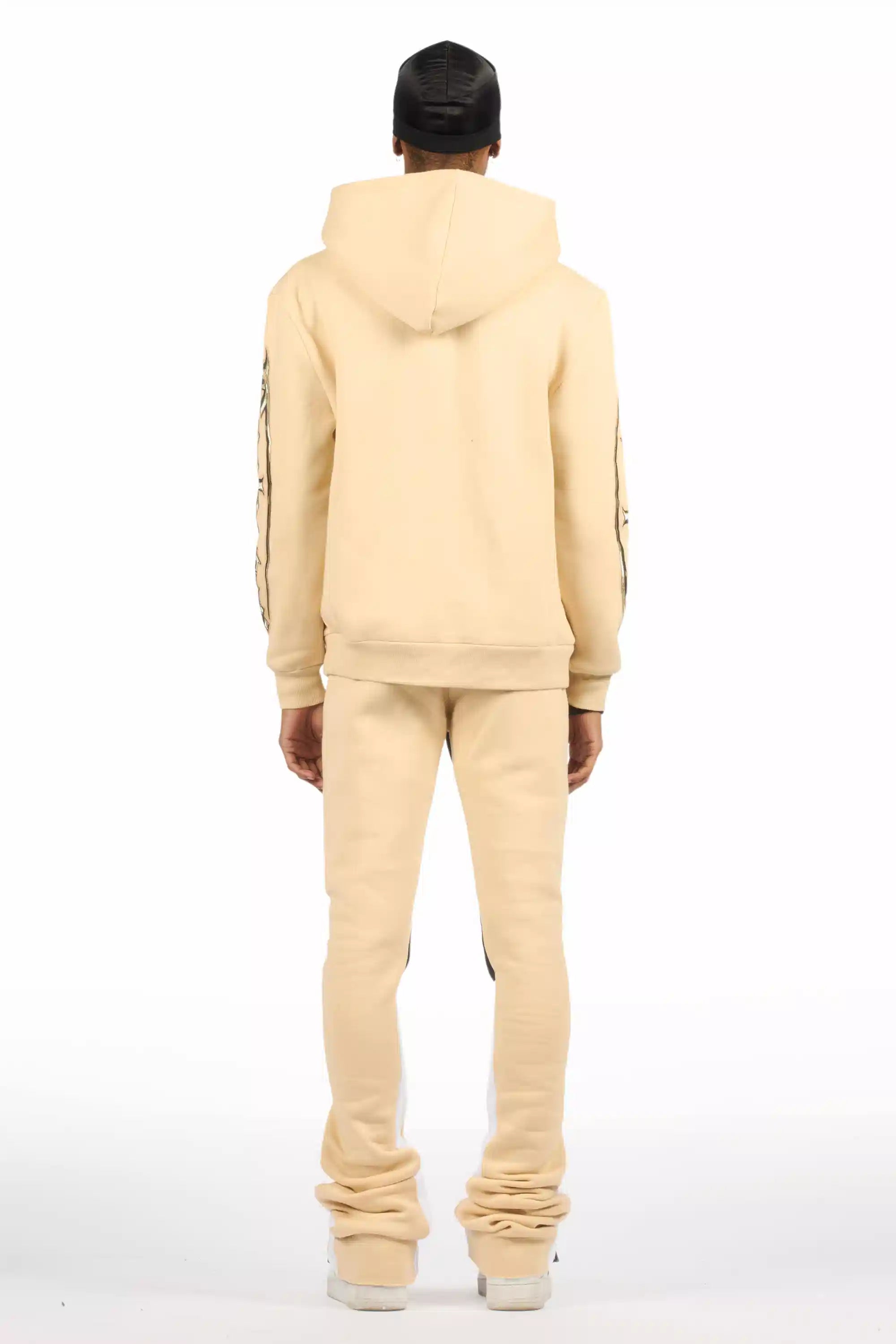 Kyce Beige/Black Hoodie/Super Stacked Track Set