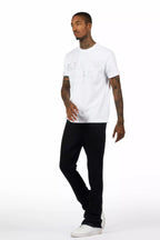 Pyrel Black/Black Rhinestone Stacked Flare Pant