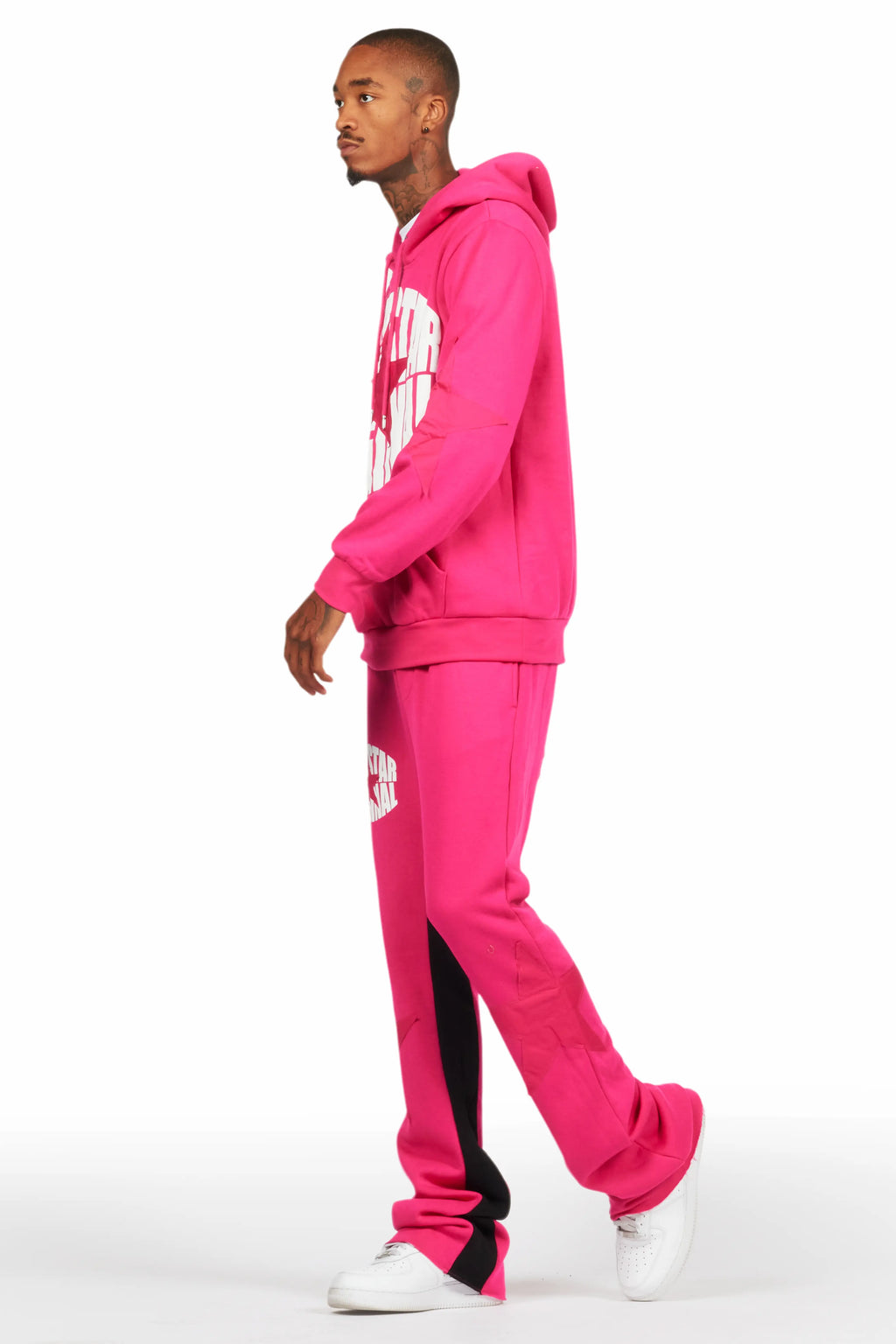 States Fuchsia Baggy Stacked Hoodie Track Set