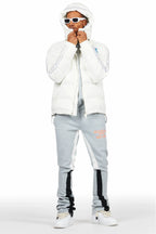 Briggs Heather Grey Hoodie/Super Stacked Flare Track Set