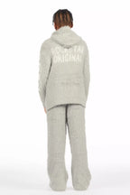 Boys Toshio Grey Stacked Flare Knitted Mohair Track Set