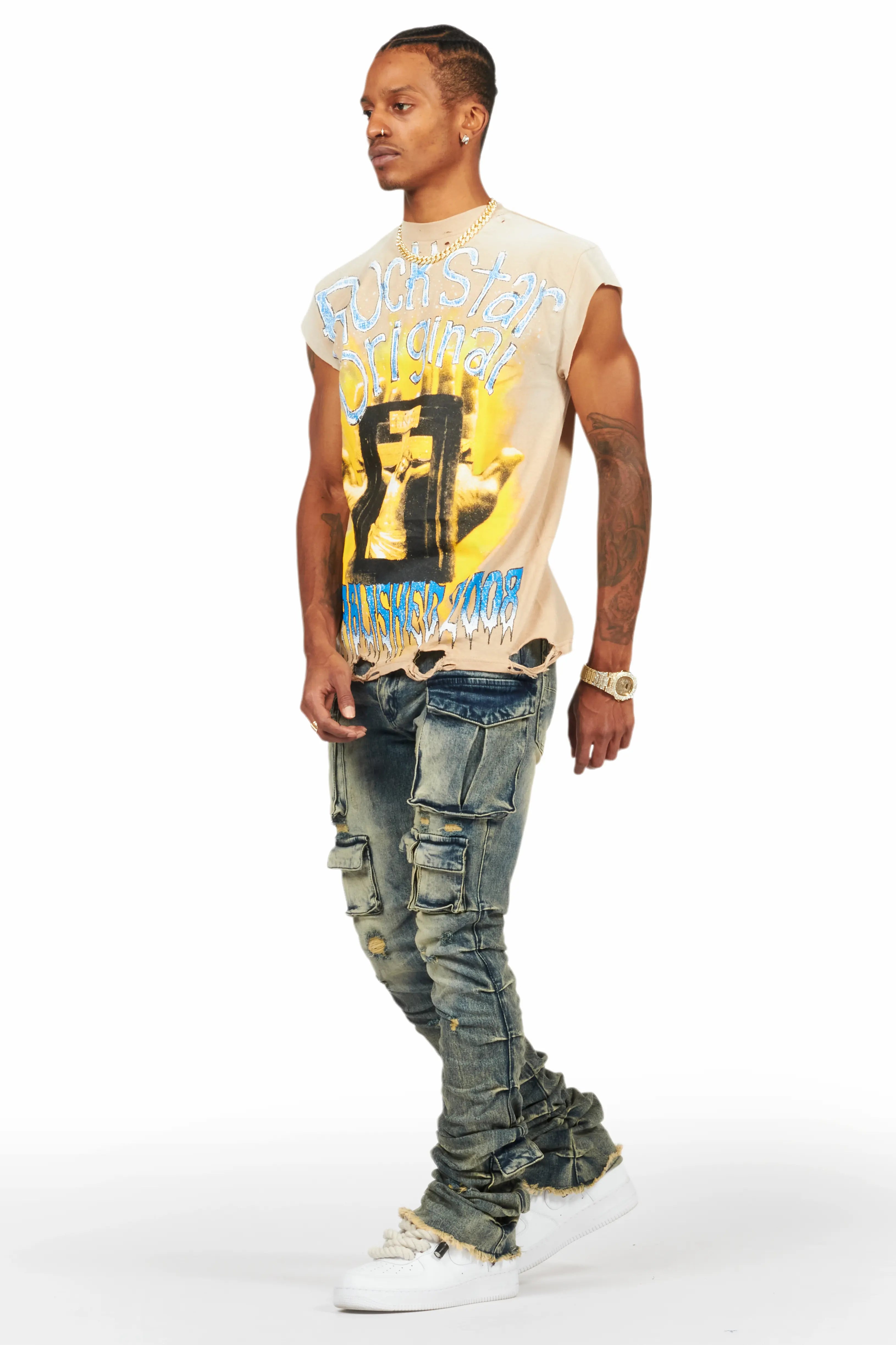 Levon Beige Graphic T-Shirt