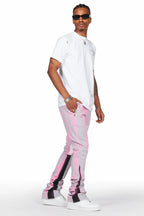 Firoz Heather Grey Graphic Stacked Flare Pant