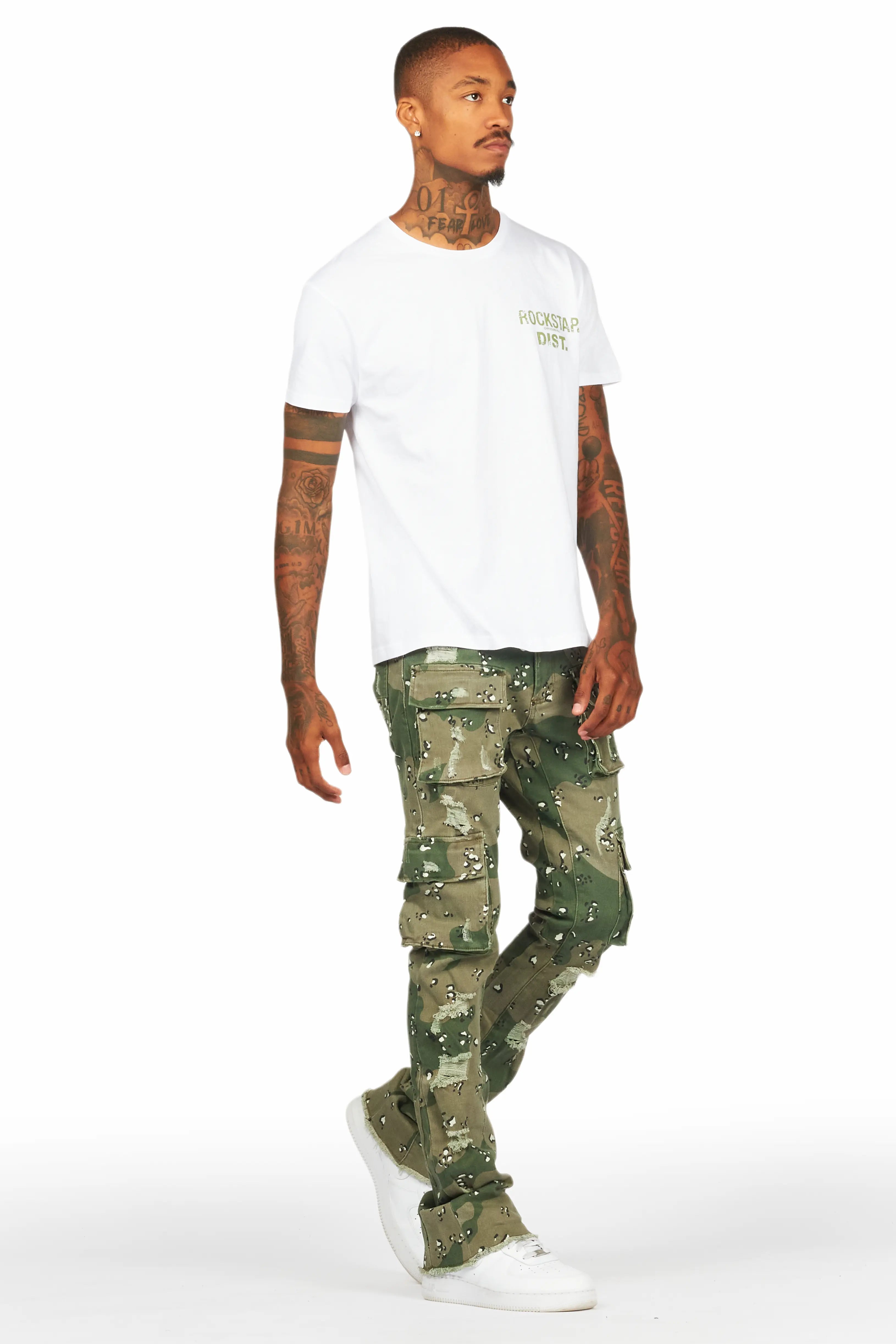 Kade Camo Stacked Flare Jean