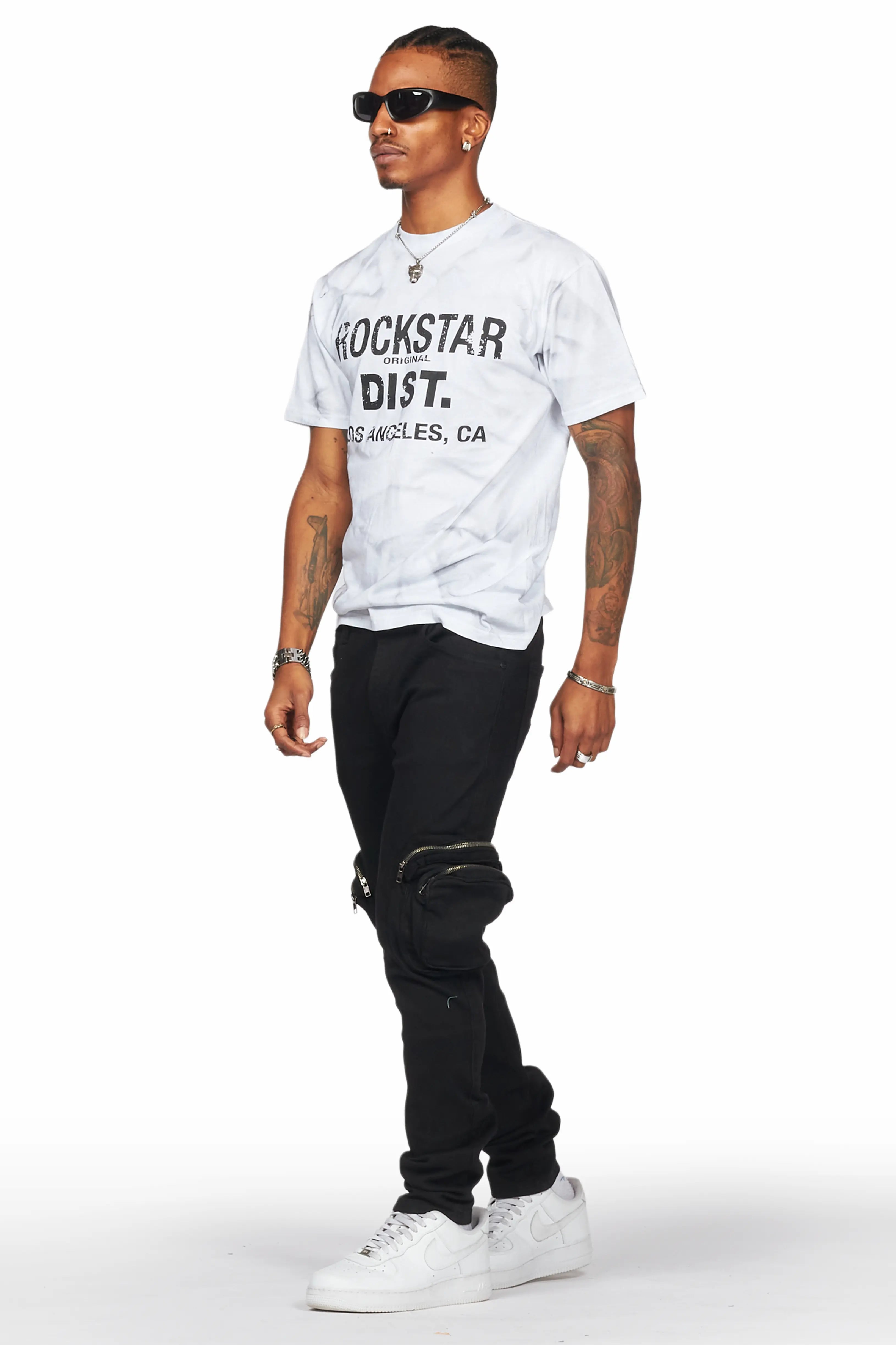 Garren Black Skinny Fit Cargo Jean