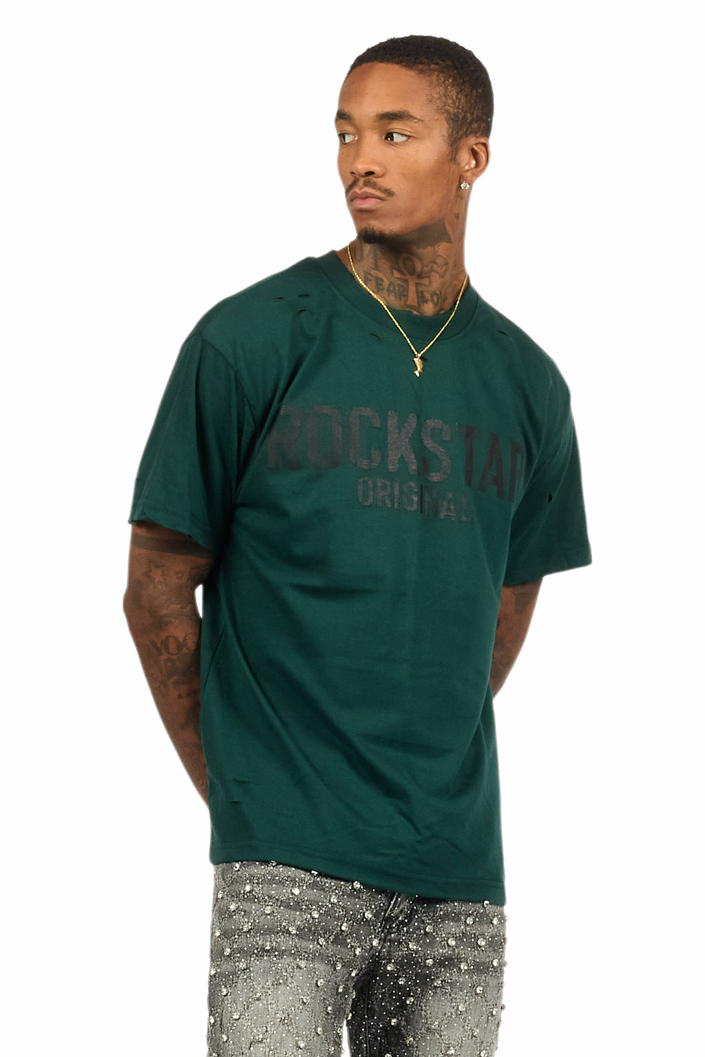 Sana 2.0 Dark Green/Black Oversized Graphic T-Shirt