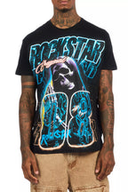 Kruz Black/Blue Oversized Graphic T-Shirt