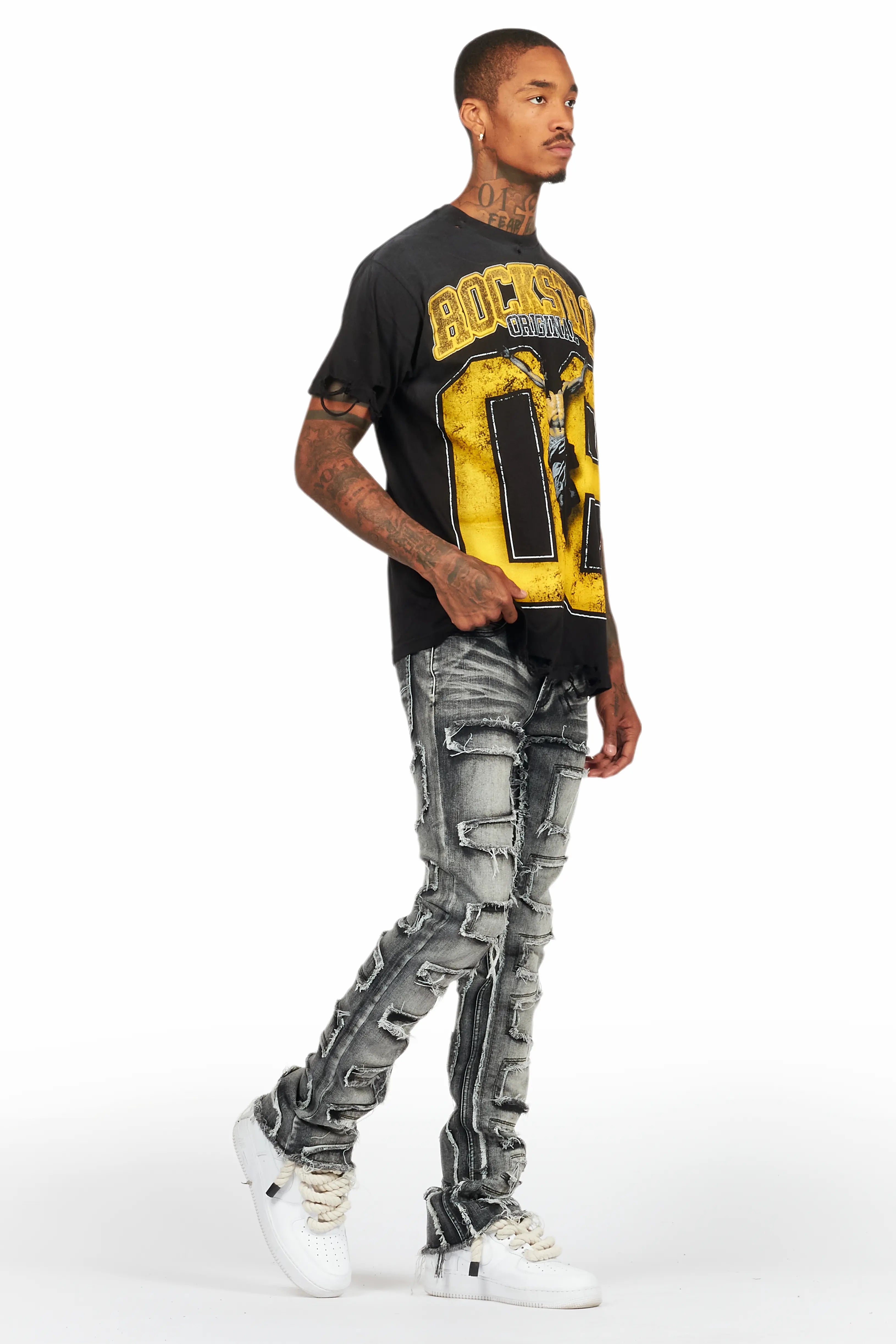 Fields Black/Yellow Oversized Graphic T-Shirt