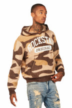 Damodar Camo Brown Knitted Mohair Hoodie