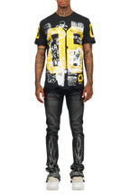 Grill Black/Yellow Graphic Oversized T-Shirt