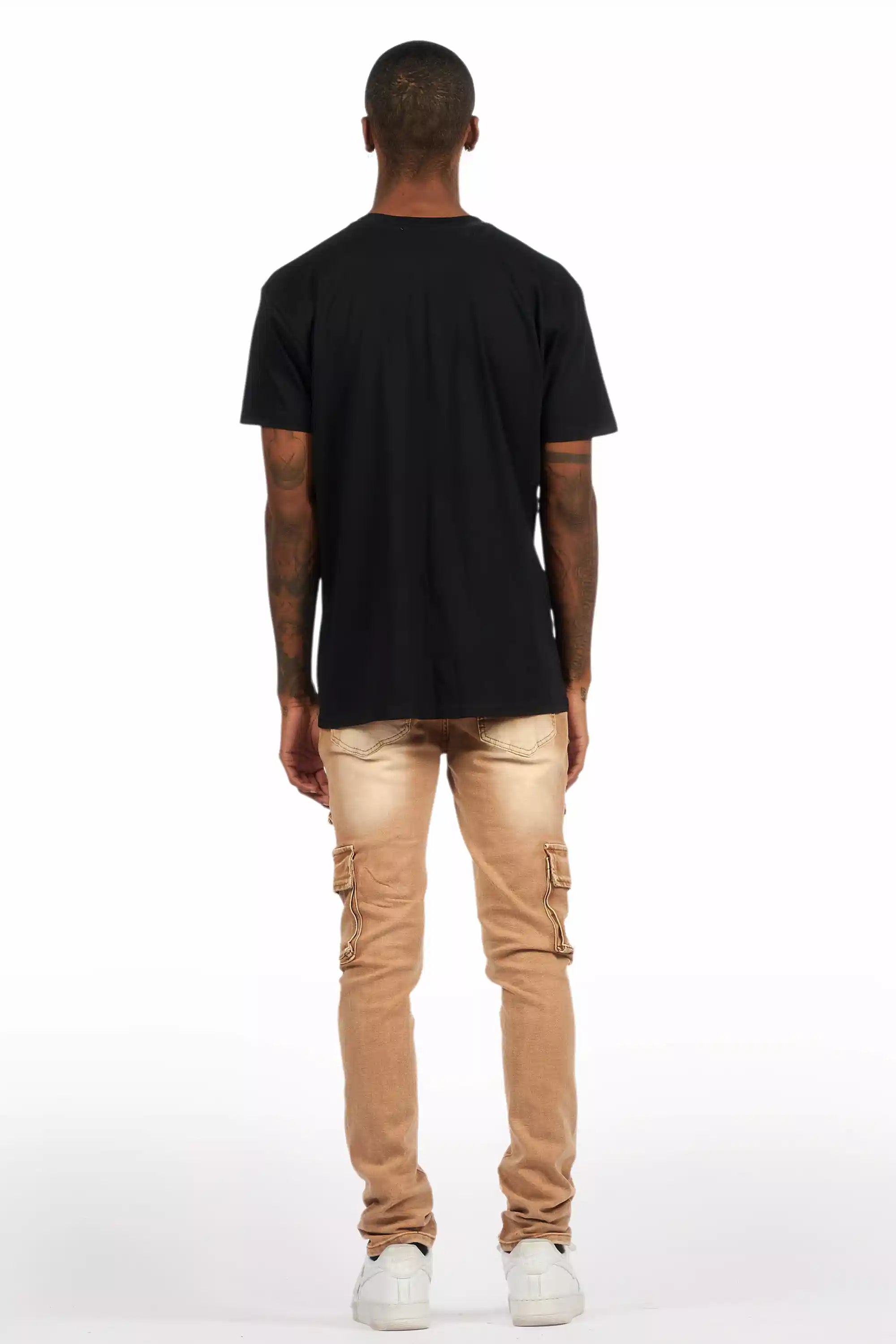Kap Washed Beige Cargo Jean