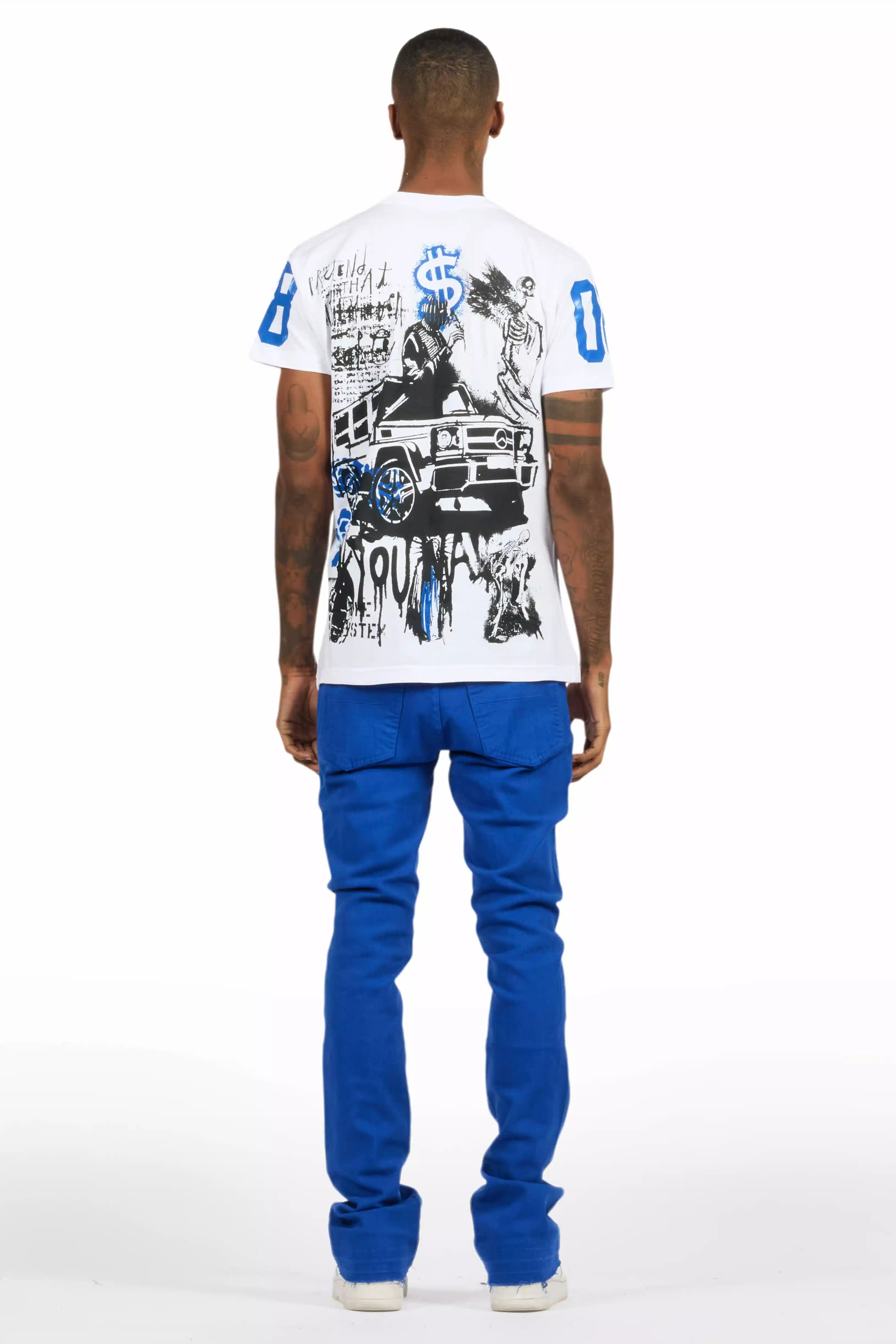 Dag Royal Blue Stacked Flare Jean