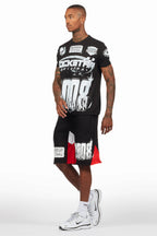 Amos Black Relaxed T-Shirt/Short Set