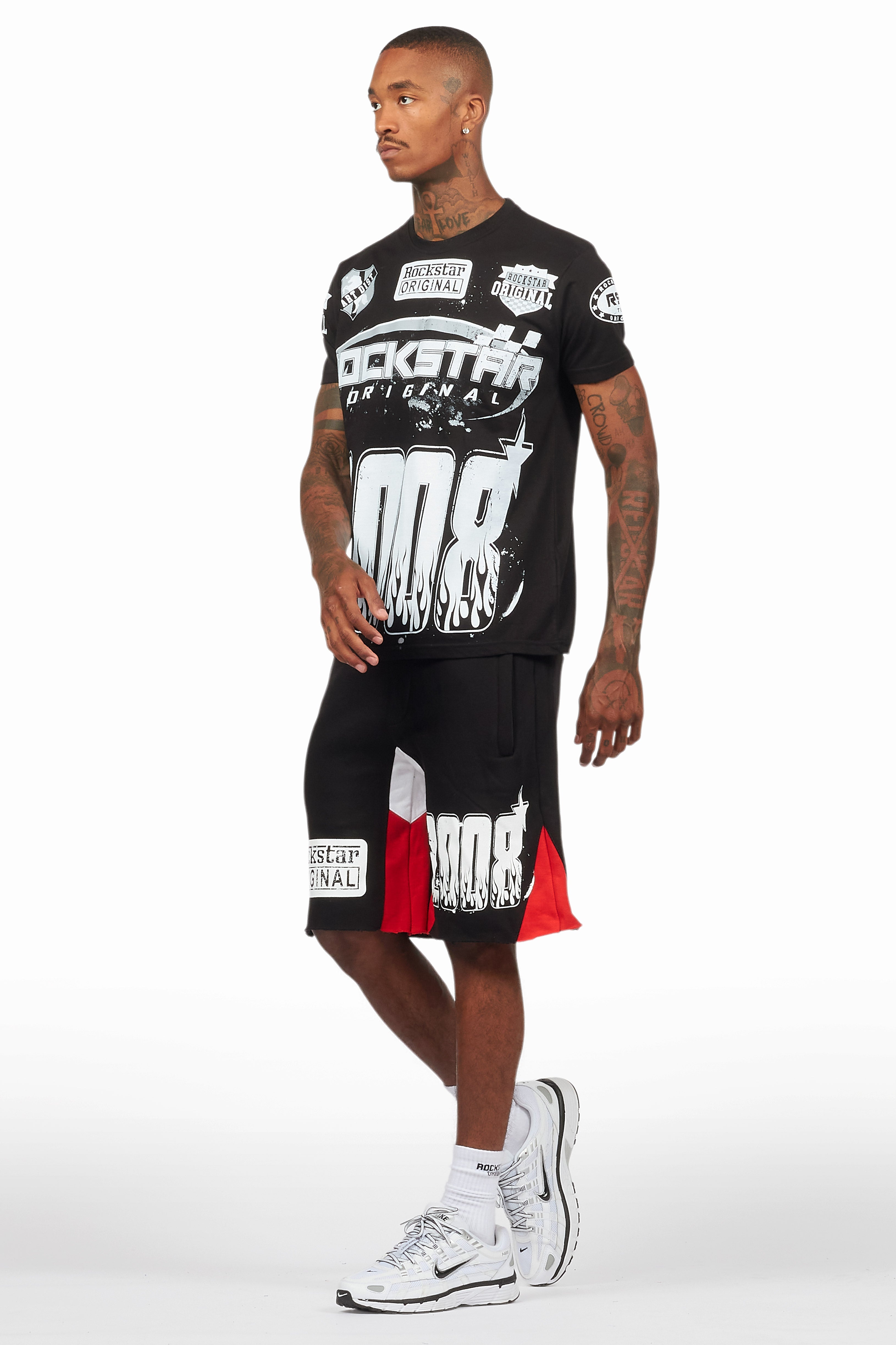 Amos Black Relaxed T-Shirt/Short Set