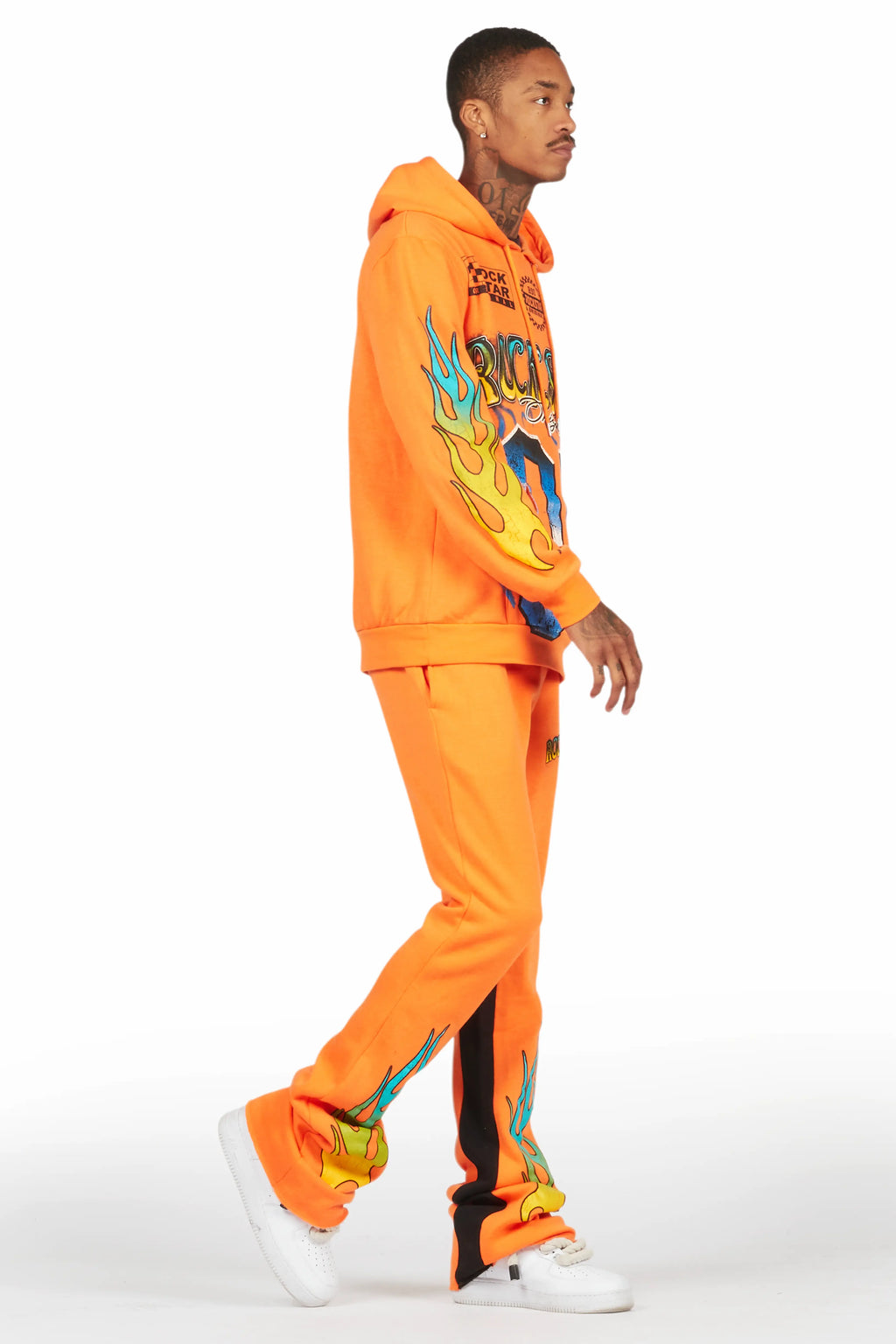 Quito Orange Hoodie/Baggy Track Pant Set