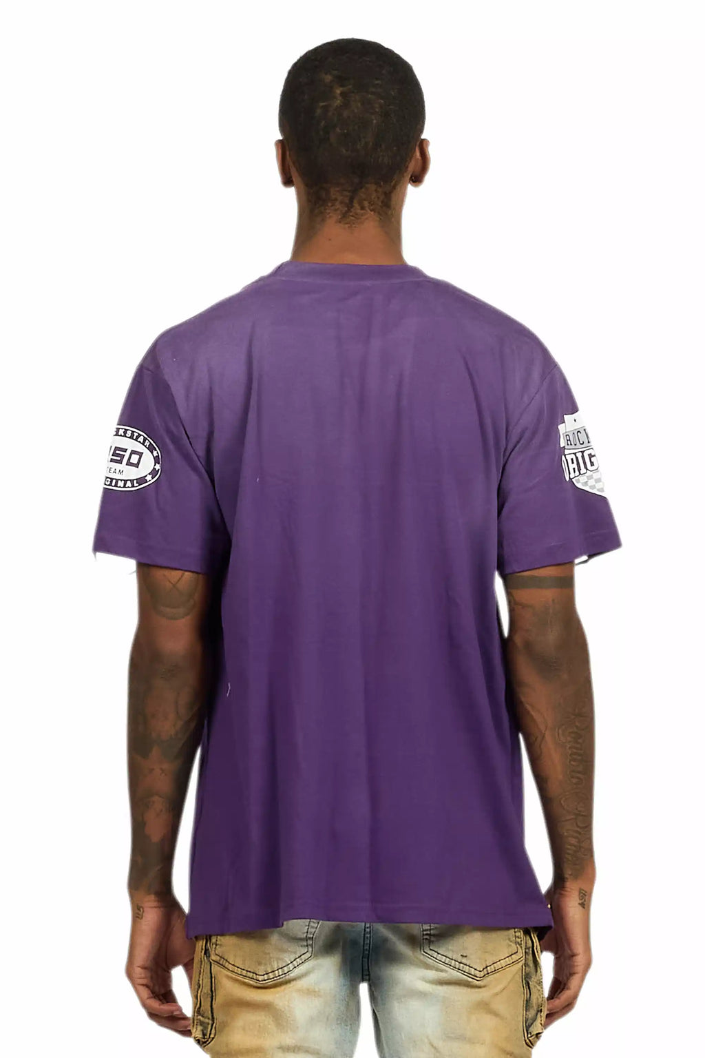 Amos Purple/White Graphic T-Shirt