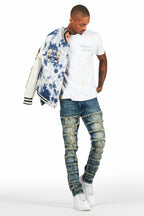 Doron Blue Tapestry Varsity Jacket