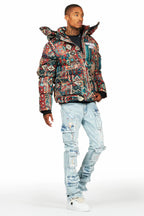 Orien Blue Painter Stacked Flare Jean