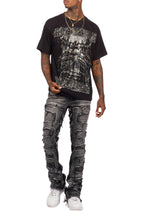 Aithan Black/Grey Graphic Rhinestone T-Shirt