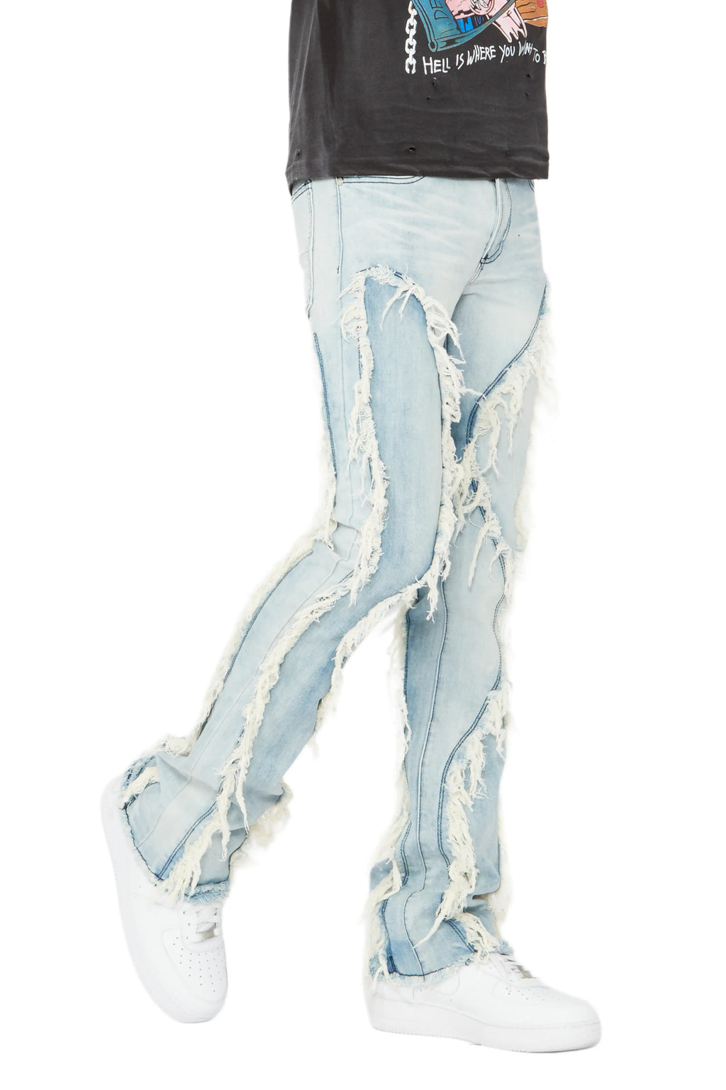 Tristan Blue Stacked Flare Jean