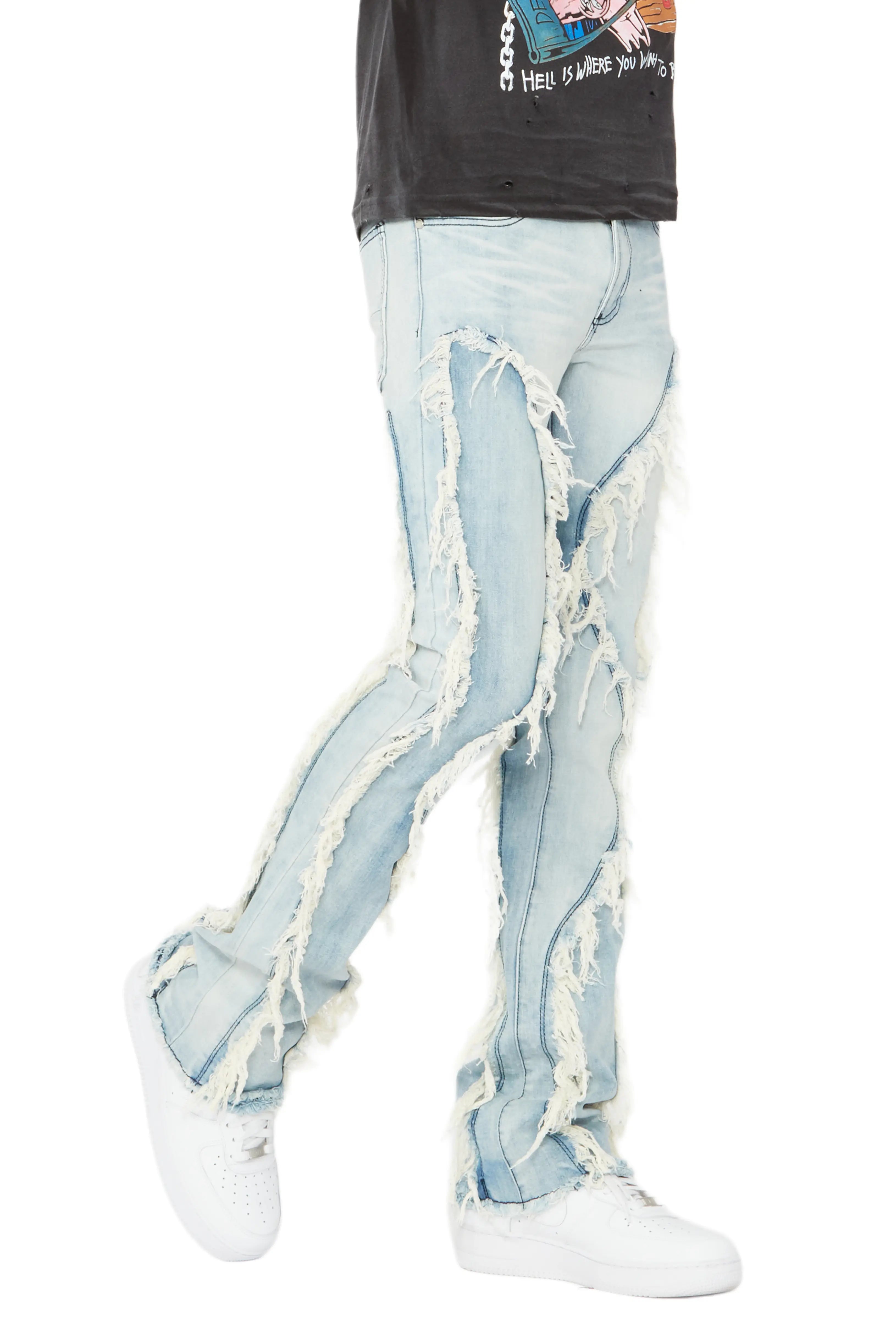 Tristan Blue Stacked Flare Jean