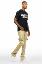 Revved Dirty Blue Stacked Flare Jean