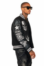 Vidar Black Varsity Jacket