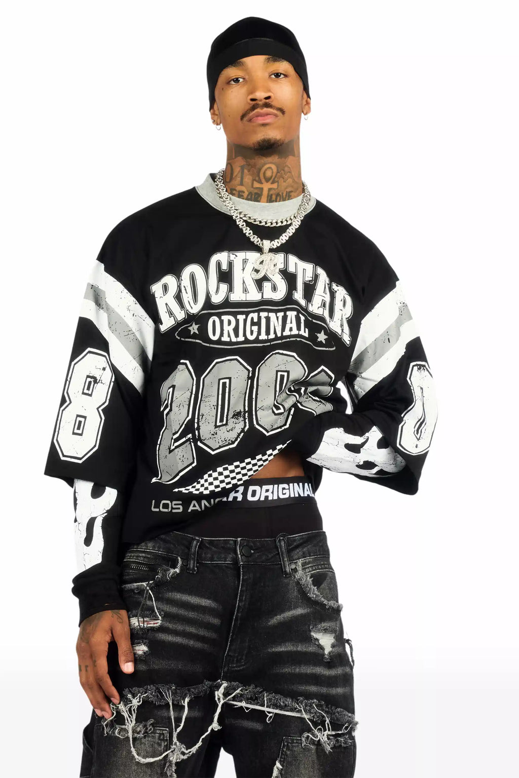 Jaren Black Boxy Crop T-Shirt