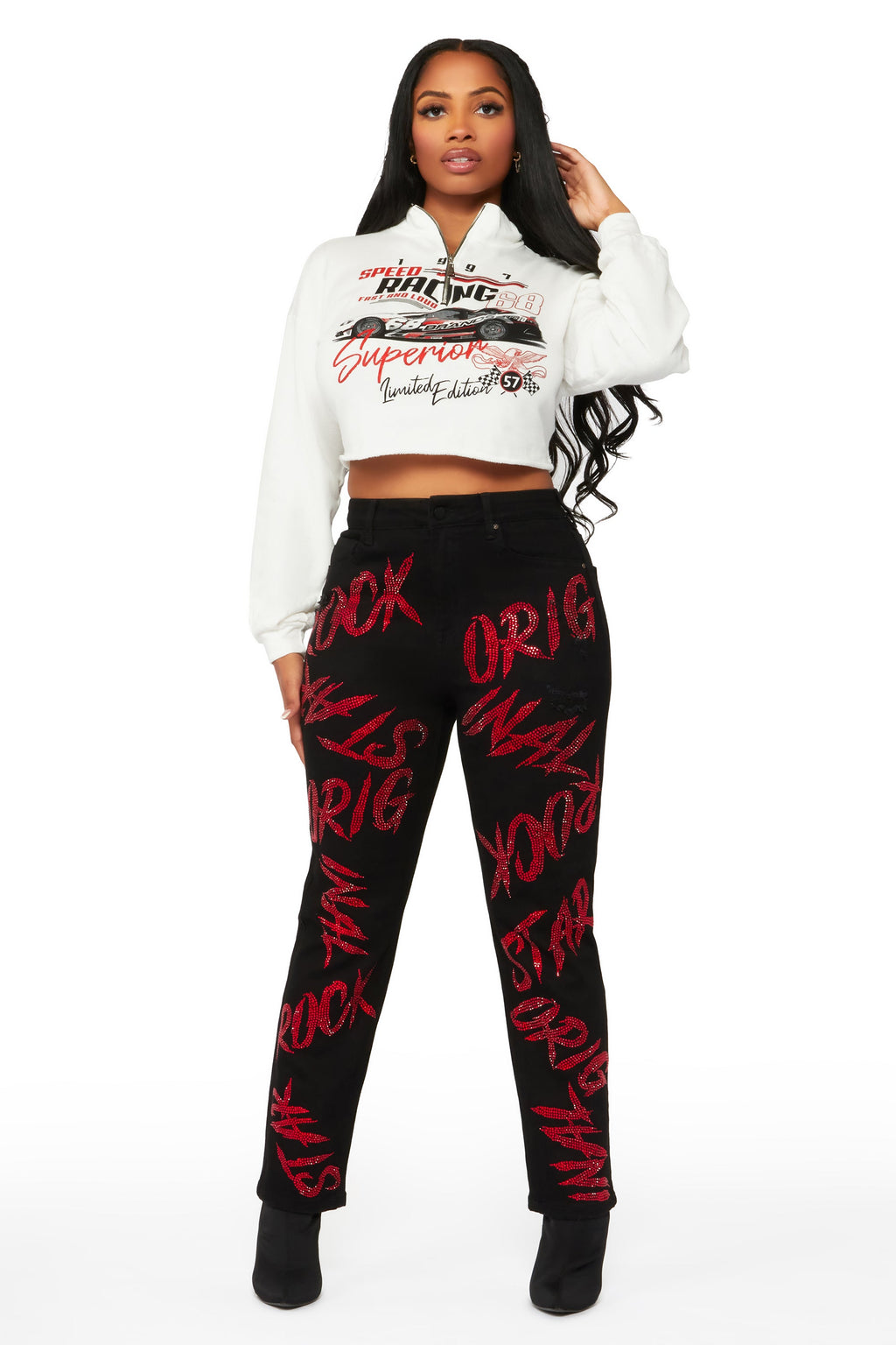 Sound The Alarm Black Wide Leg Jean