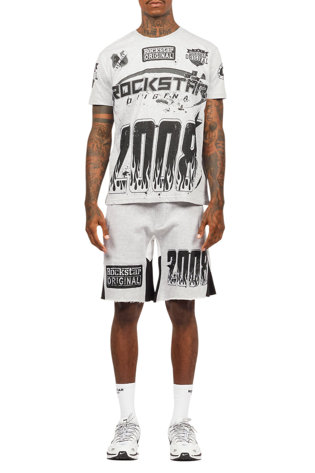 Amos Heather Grey T-Shirt/Short Set