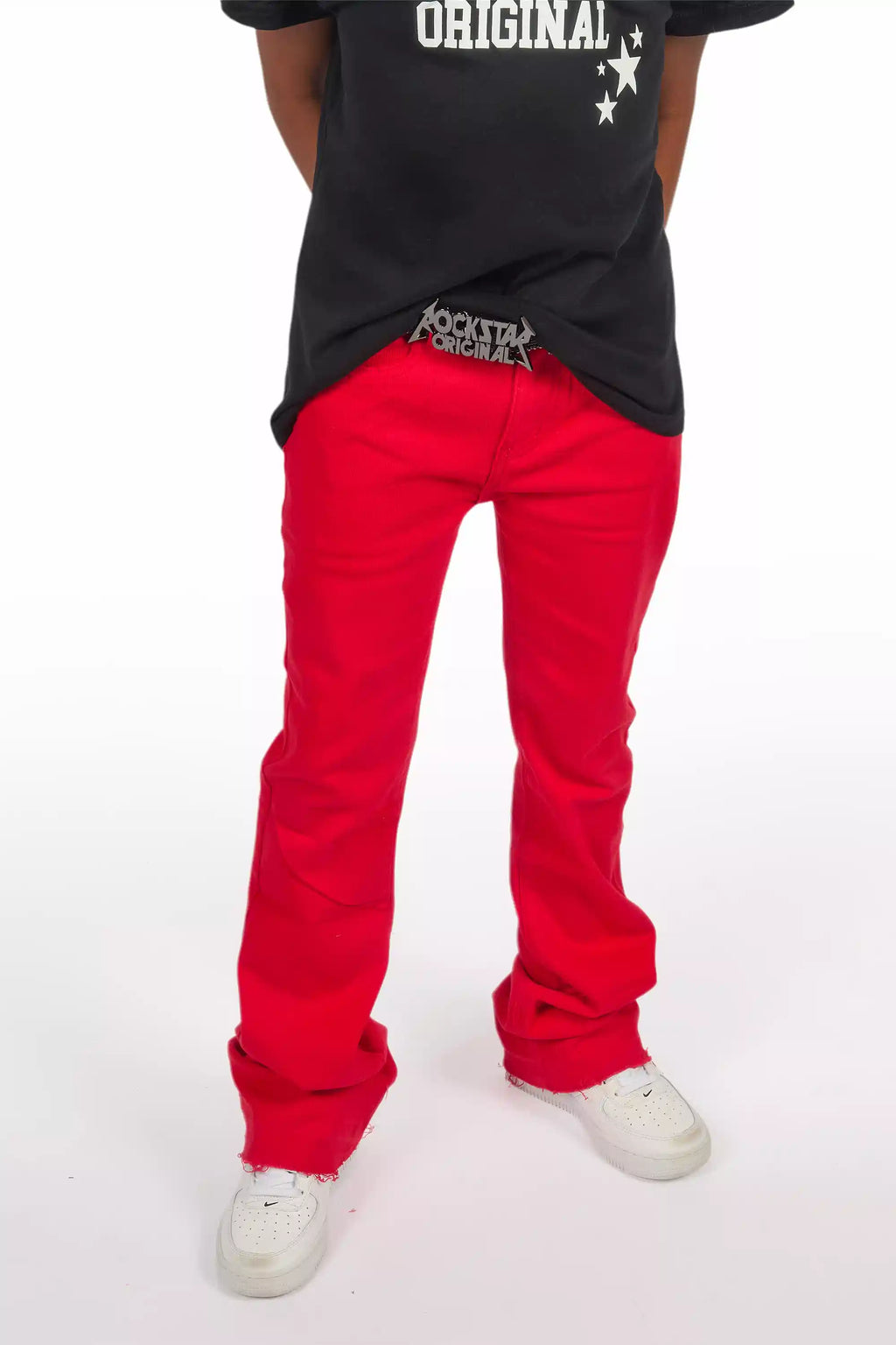 Boys Dag Red Stacked Flare Jean