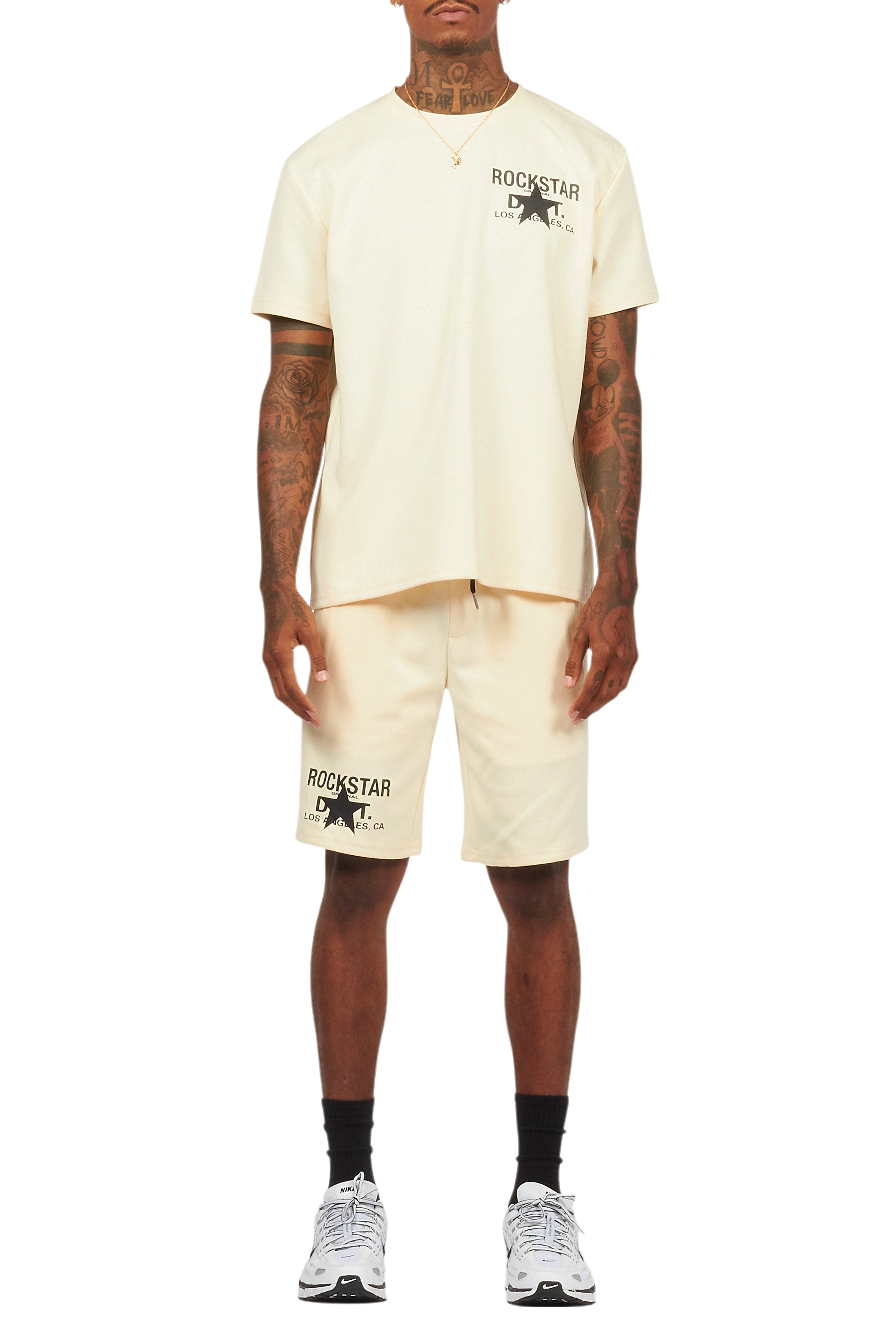 Lake Beige Graphic T-Shirt/Short Set