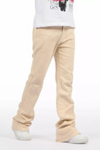 Boys Dag Beige Stacked Flare Jean
