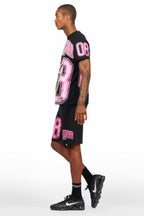 Fields Black/Pink T-Shirt Short Set