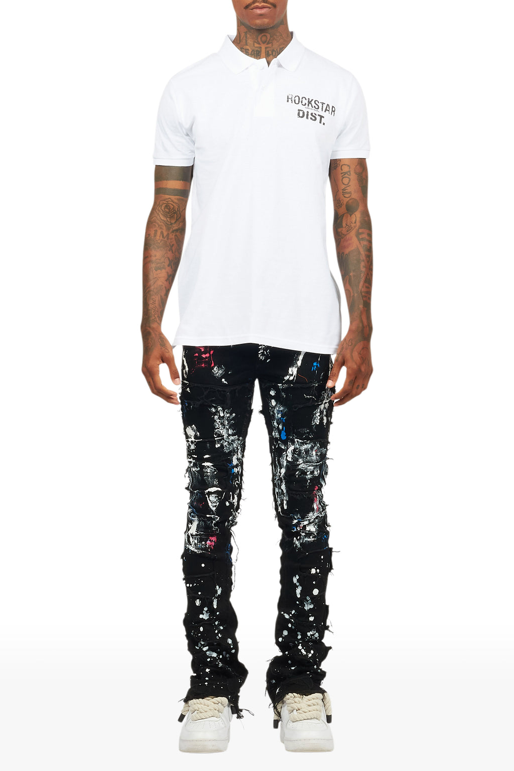Dallin Black Painter Stacked Flare Jean