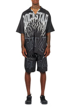 Hustle Black Button Down Short Set