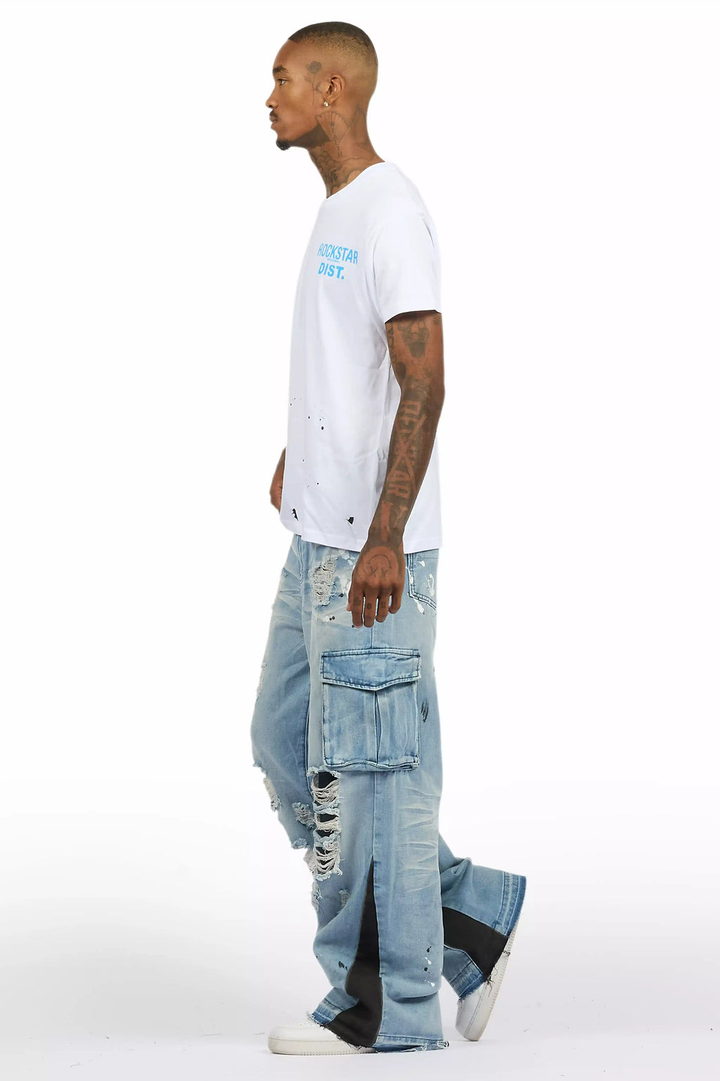 Lake White/Blue T-Shirt/Baggy Fit Jean Set