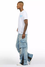 Lake White/Blue T-Shirt/Baggy Fit Jean Set