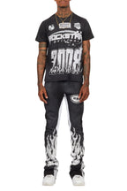 Amos Black T-Shirt/Stacked Flare Track Set