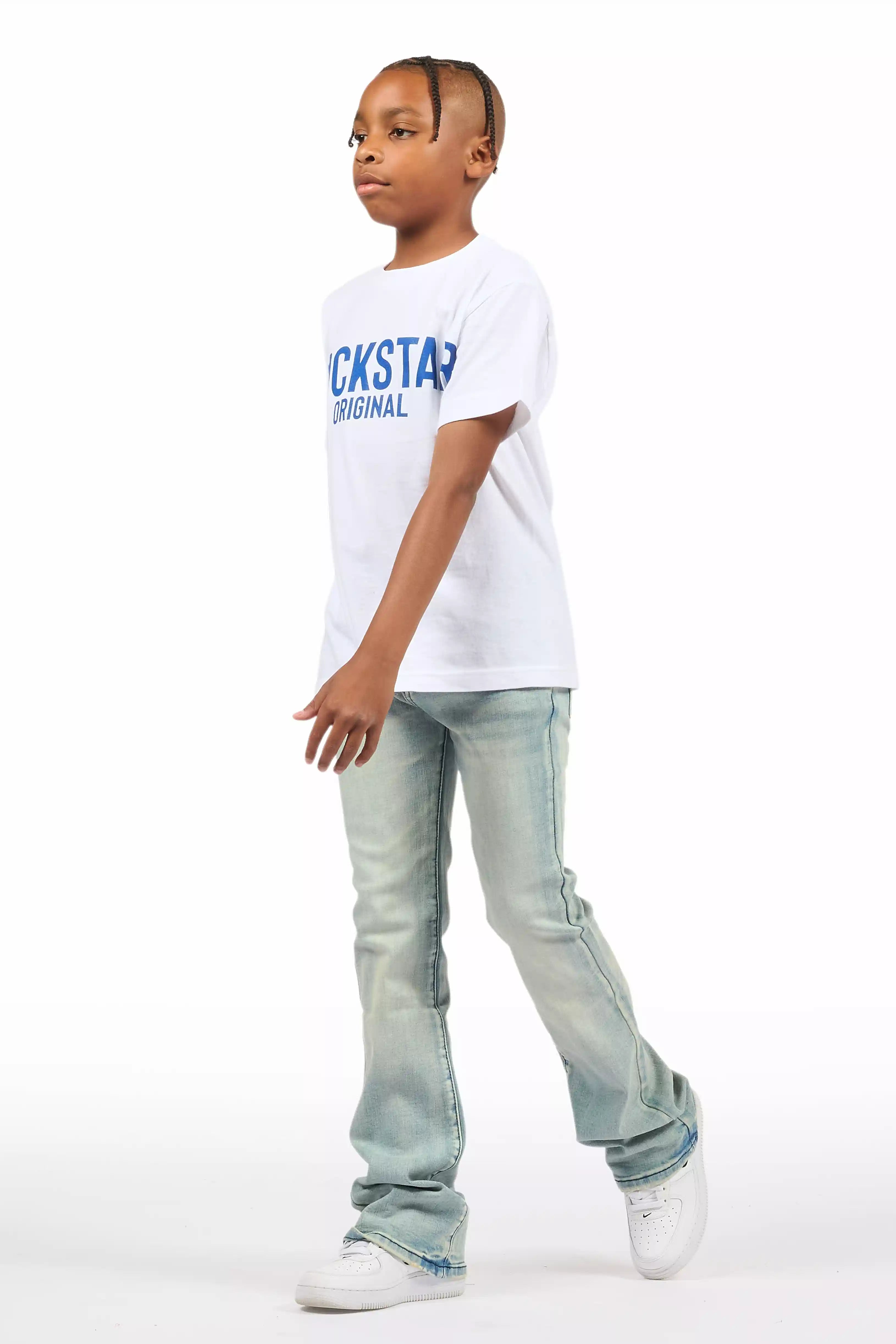 Boys Drick Light Blue Regular Fit Flare Jean
