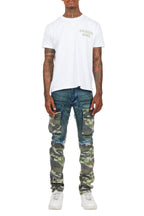 Lake White/Green T-Shirt & Denka Dark Blue Slim Jean Bundle