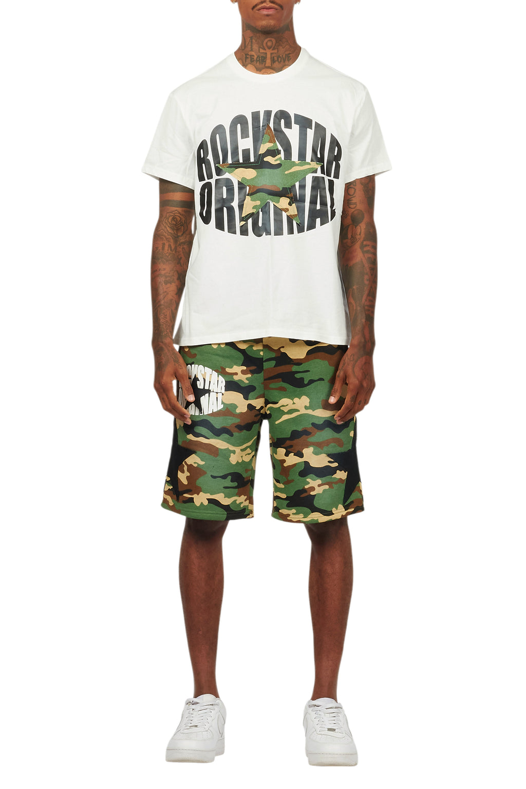 Sarge White/Camo T-Shirt/Short Set