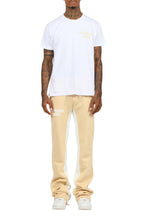 Lake White/Beige T-Shirt/Stacked Baggy Track Pant Set
