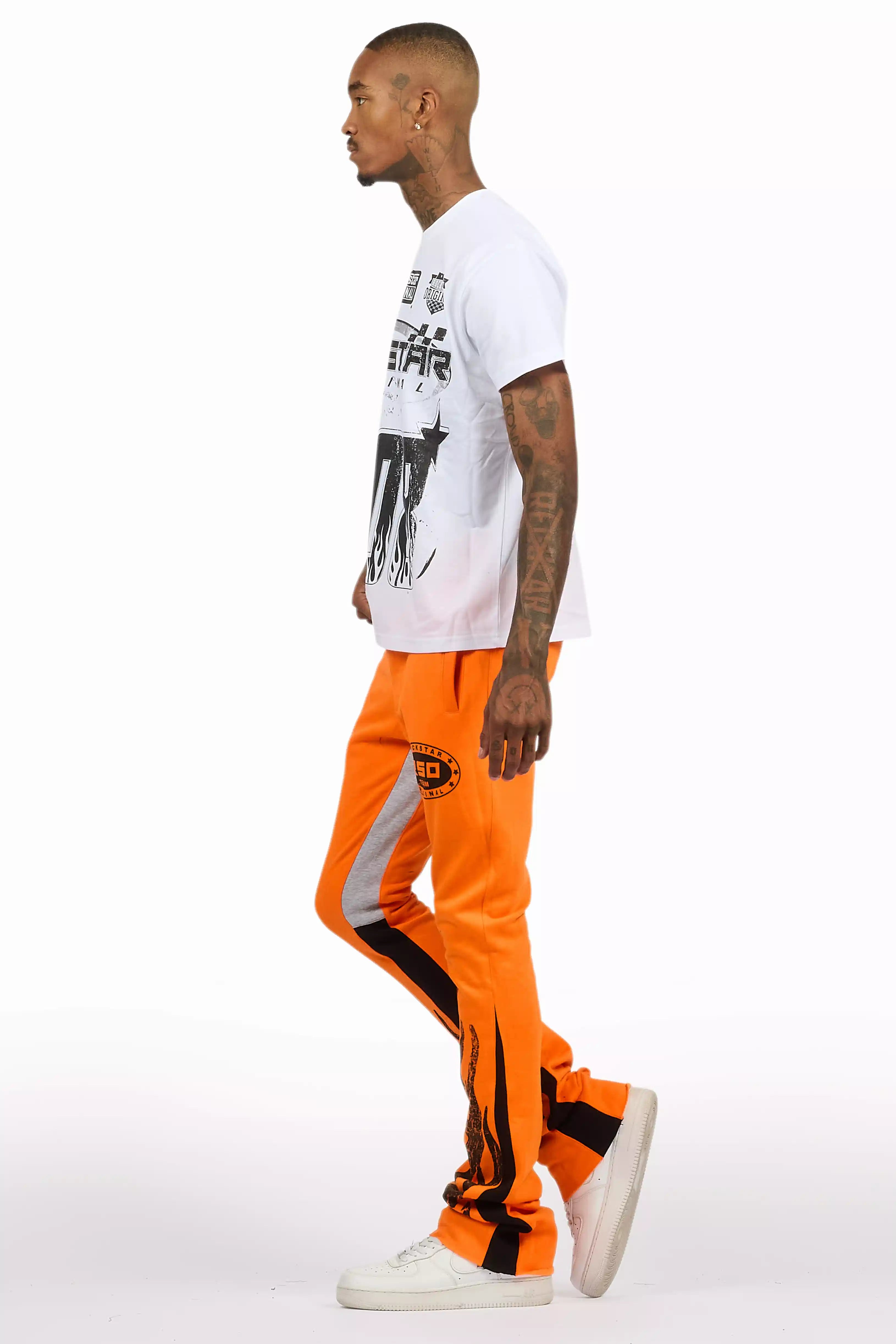 Amos Orange T-Shirt/Stacked Flare Track Set