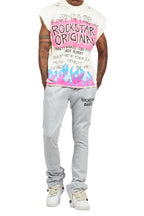 Beno Beige Graphic Muscle T-Shirt