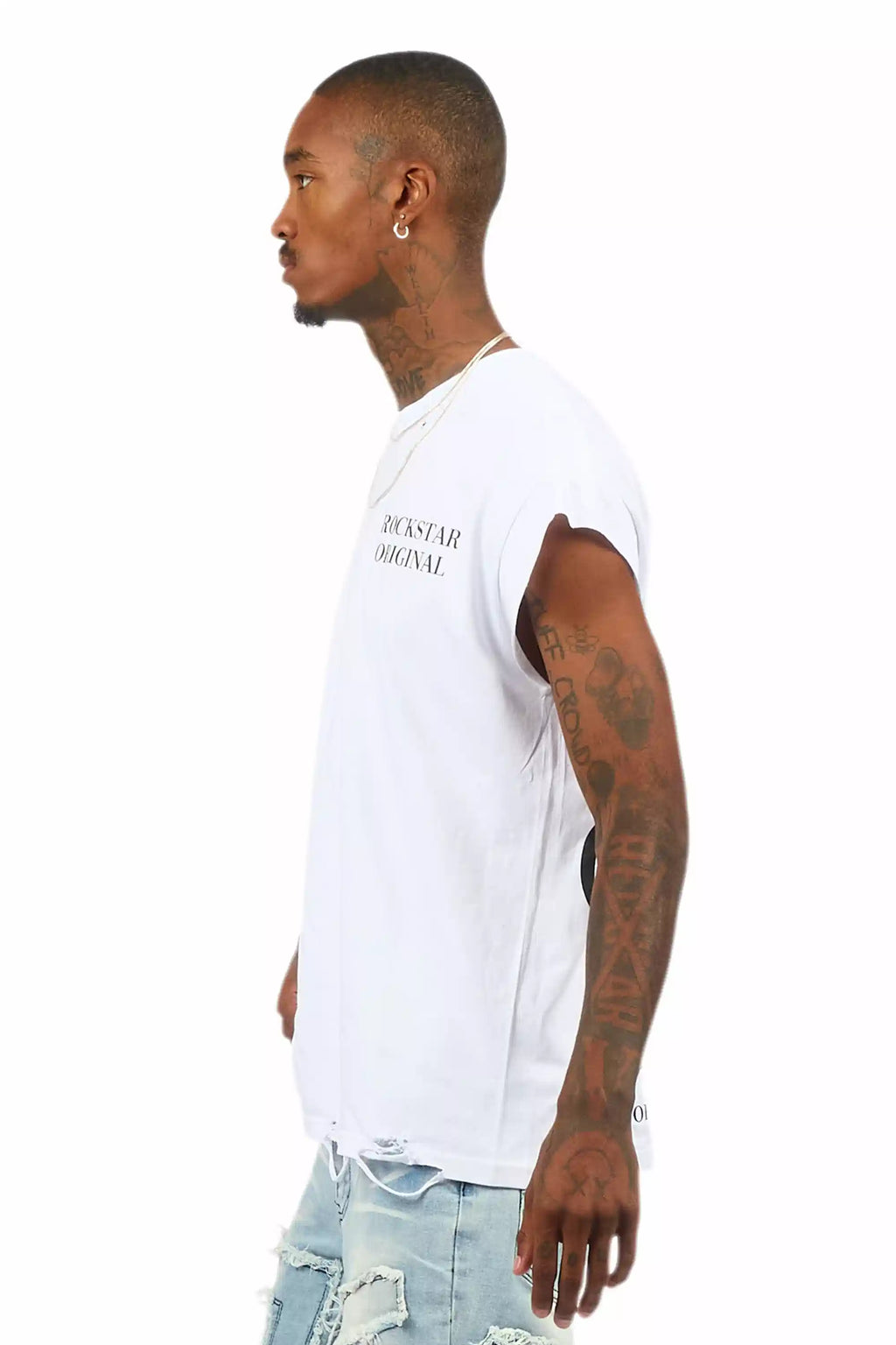 Drako White Graphic Muscle T-Shirt